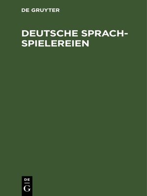 cover image of Deutsche Sprachspielereien